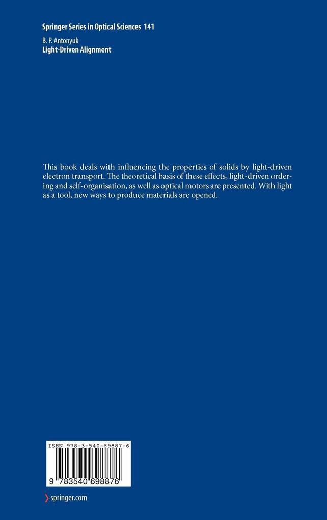 Weitere Ansicht: Light-Driven Alignment | Boris P. Antonyuk