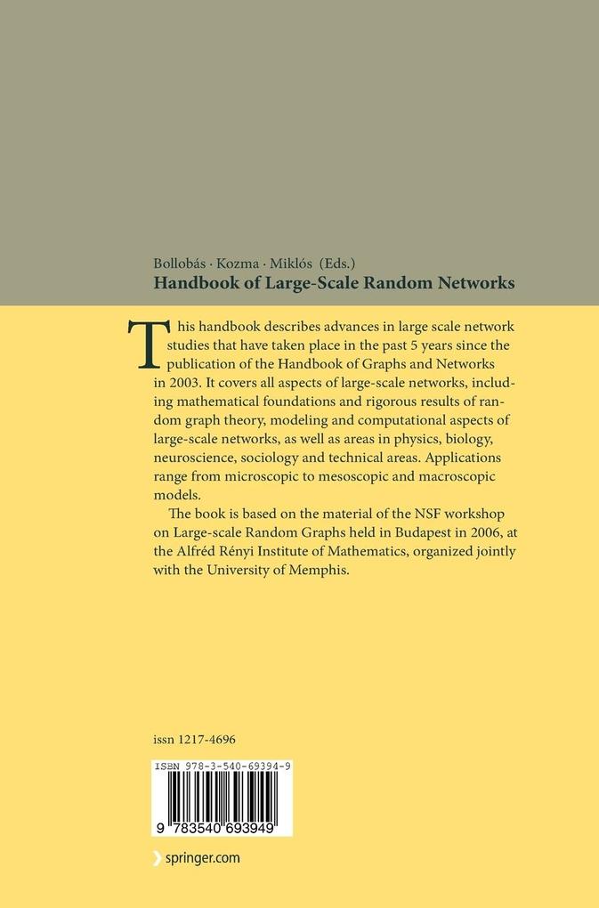 Weitere Ansicht: Handbook of Large-Scale Random Networks
