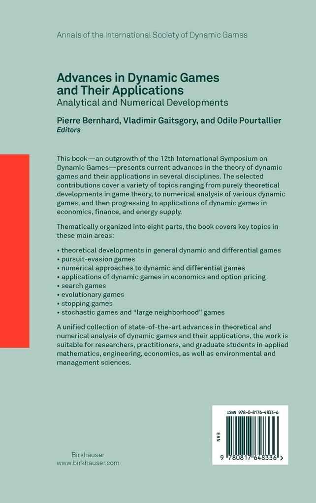 Weitere Ansicht: Advances in Dynamic Games and Their Applications