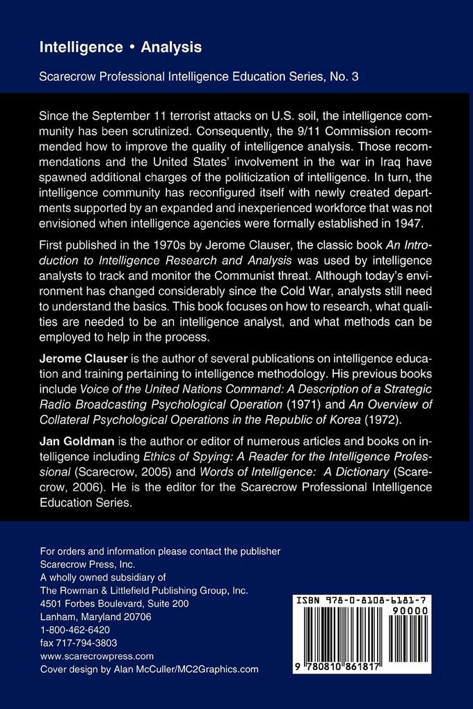 Weitere Ansicht: Introduction to Intelligence Research and Analysis | Jerome Clauser