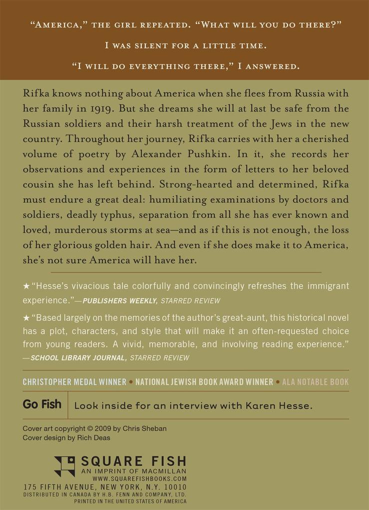Weitere Ansicht: Letters from Rifka | Karen Hesse