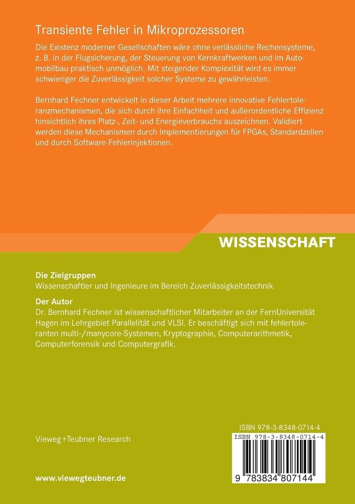 Weitere Ansicht: Transiente Fehler in Mikroprozessoren | Bernhard Fechner