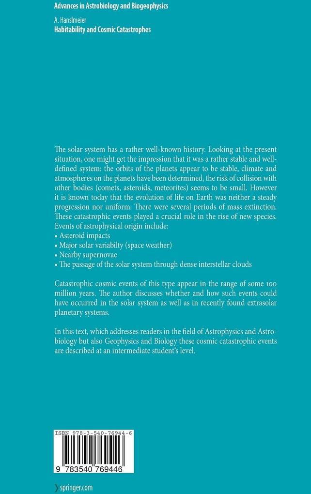 Weitere Ansicht: Habitability and Cosmic Catastrophes | Arnold Hanslmeier