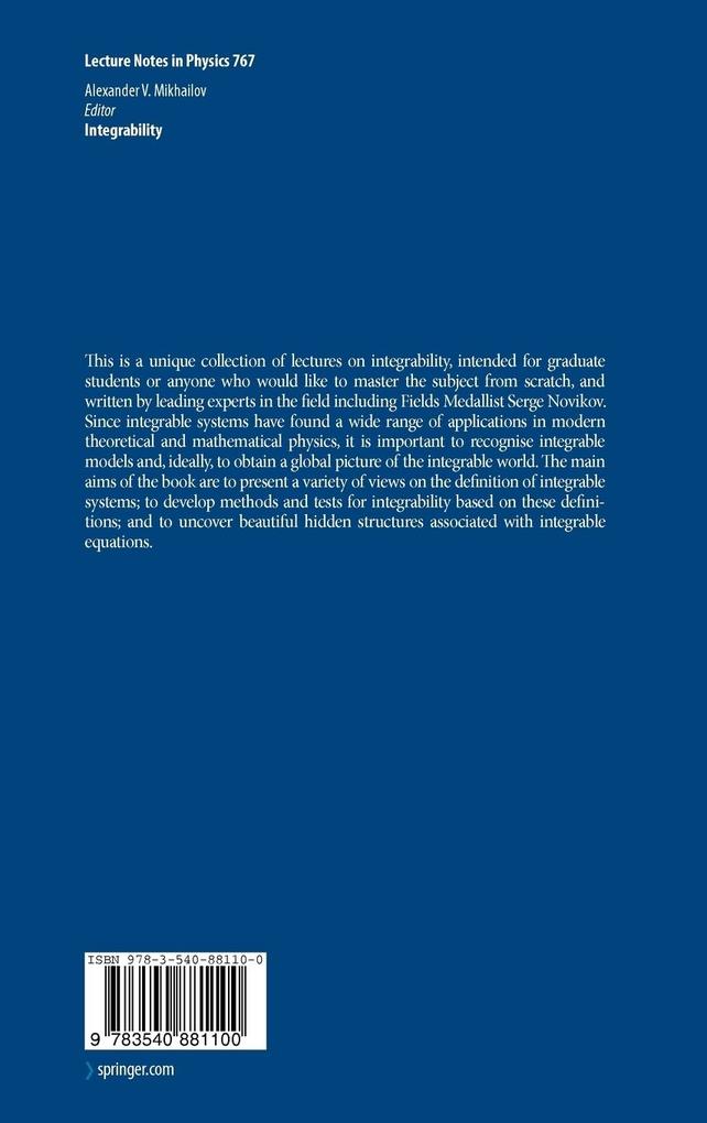 Weitere Ansicht: Integrability