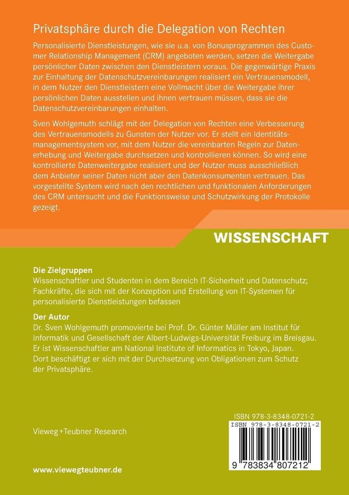 Weitere Ansicht: Privatsphäre durch die Delegation von Rechten | Sven Wohlgemuth