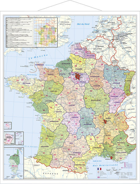 Produktbild: Departement Frankreich Plano-Karte | Heinrich Stiefel