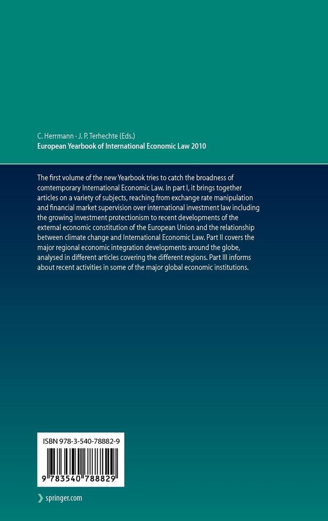 Weitere Ansicht: European Yearbook of International Economic Law 2010