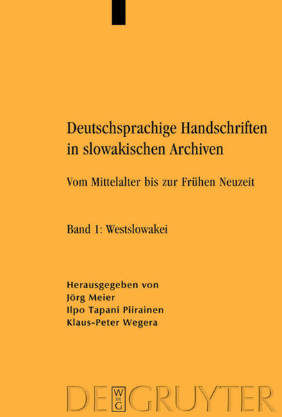 Produktbild: Deutschsprachige Handschriften in slowakischen Archiven