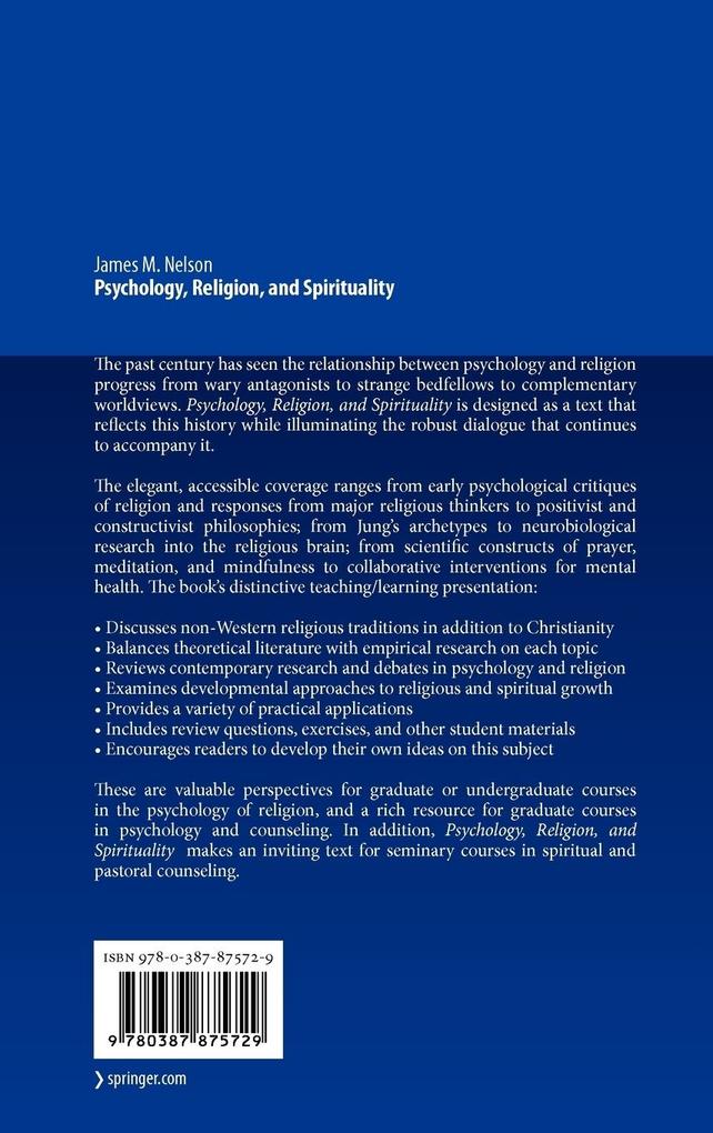 Weitere Ansicht: Psychology, Religion, and Spirituality | James M. Nelson