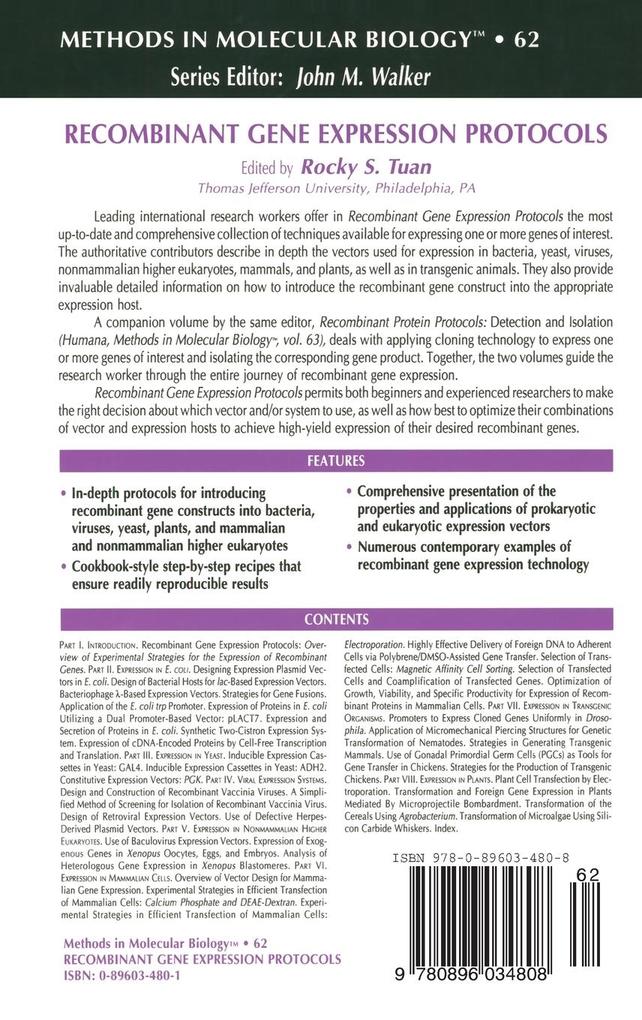 Weitere Ansicht: Recombinant Gene Expression Protocols