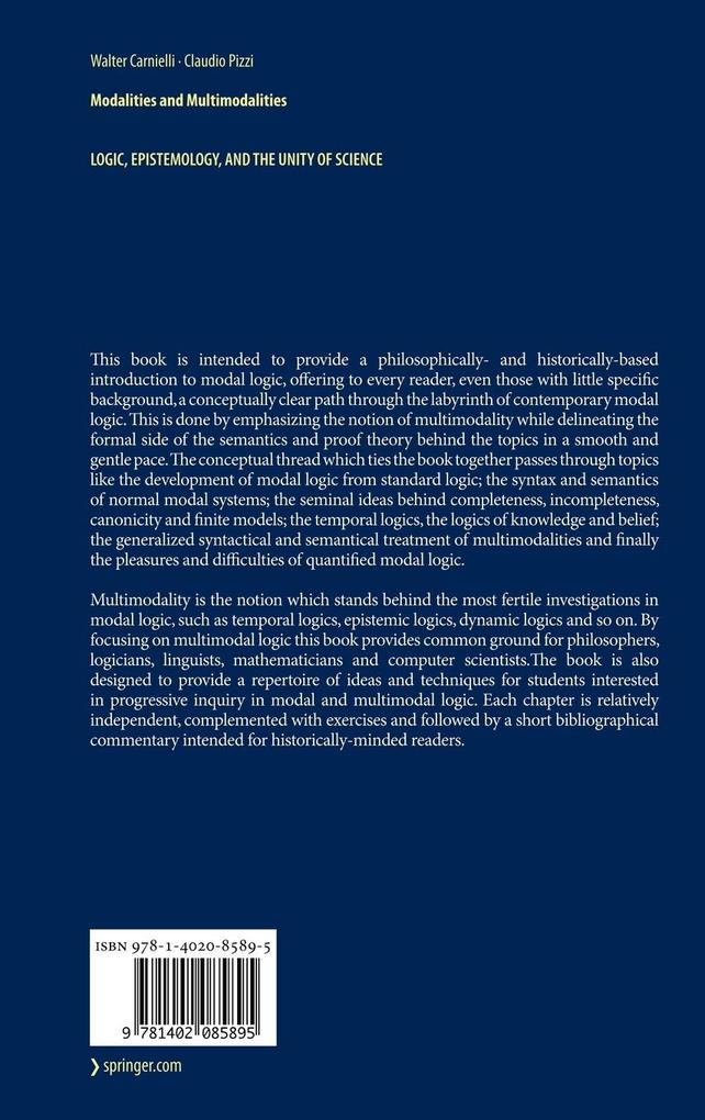 Weitere Ansicht: Modalities and Multimodalities | Walter Carnielli, Claudio Pizzi