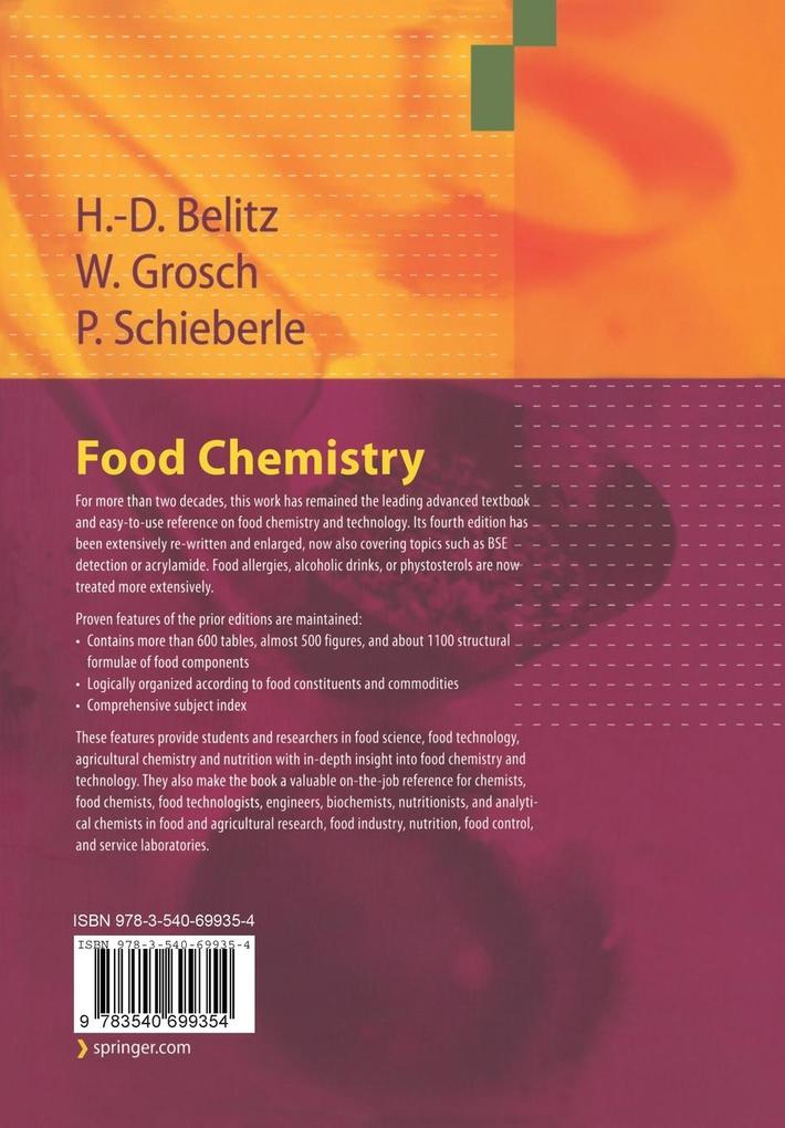 Weitere Ansicht: Food Chemistry | H.-D. Belitz, Werner Grosch, Peter Schieberle
