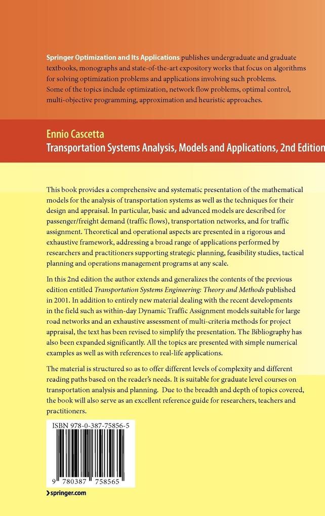 Weitere Ansicht: Transportation Systems Analysis | Ennio Cascetta