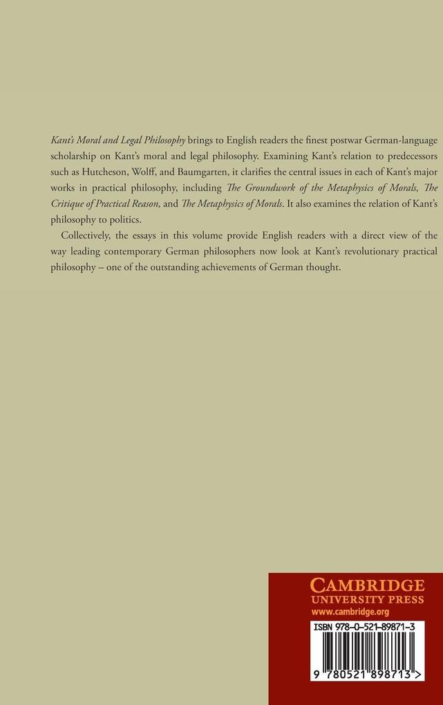 Weitere Ansicht: Kant's Moral and Legal Philosophy | Otfried Hoeffe