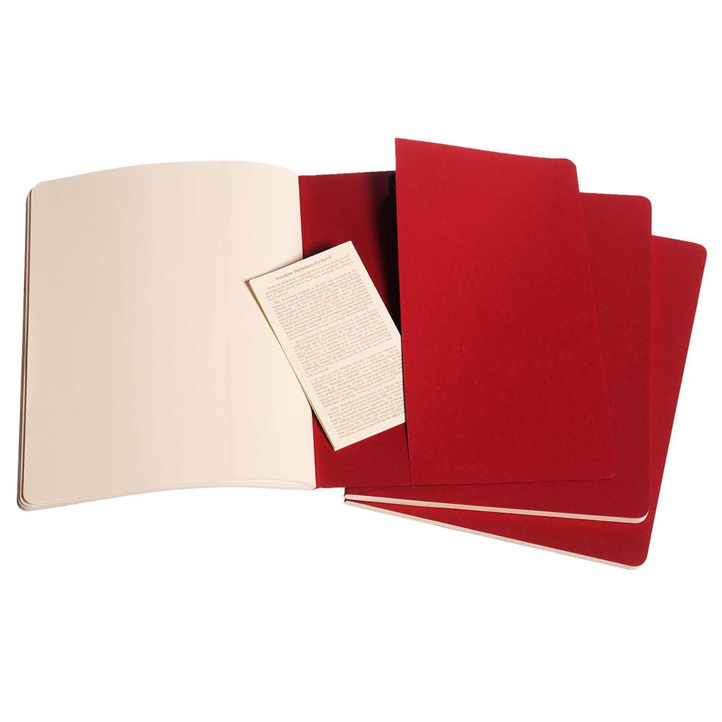 Weitere Ansicht: Moleskine Cahier Pocket Plain Red Cover XL. 3er Pack