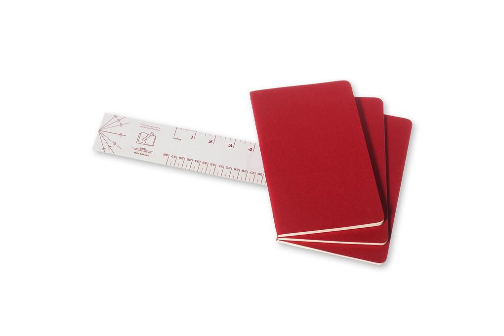 Weitere Ansicht: Moleskine Cahier Pocket Ruled Red Cover L. 3er Pack