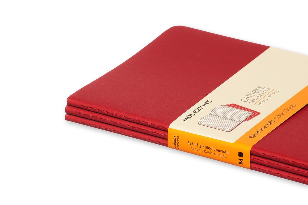 Weitere Ansicht: Moleskine Cahier Pocket Ruled Red Cover L. 3er Pack