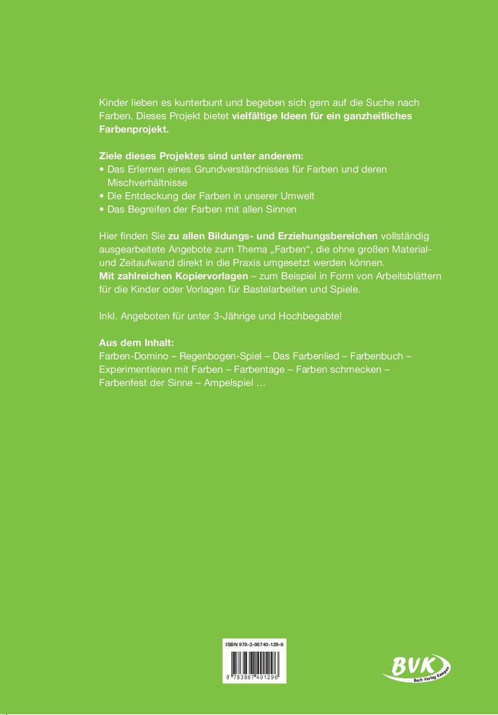 Weitere Ansicht: Kita Aktiv "Projektmappe Farben" | Sonja Zeletzki
