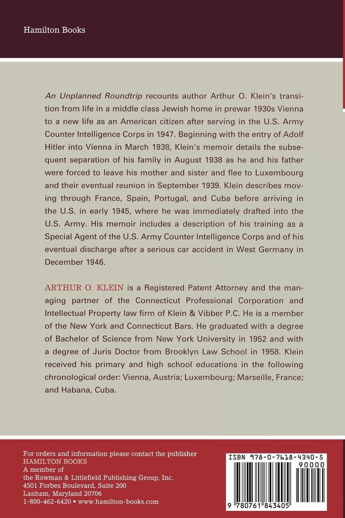 Weitere Ansicht: Unplanned Roundtrip | Arthur O. Klein