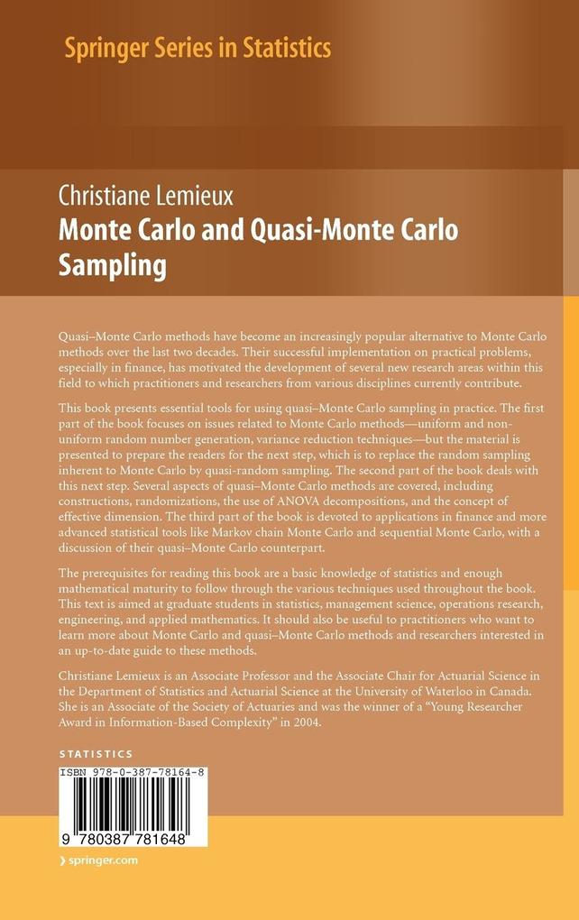 Weitere Ansicht: Monte Carlo and Quasi-Monte Carlo Sampling | Christiane Lemieux