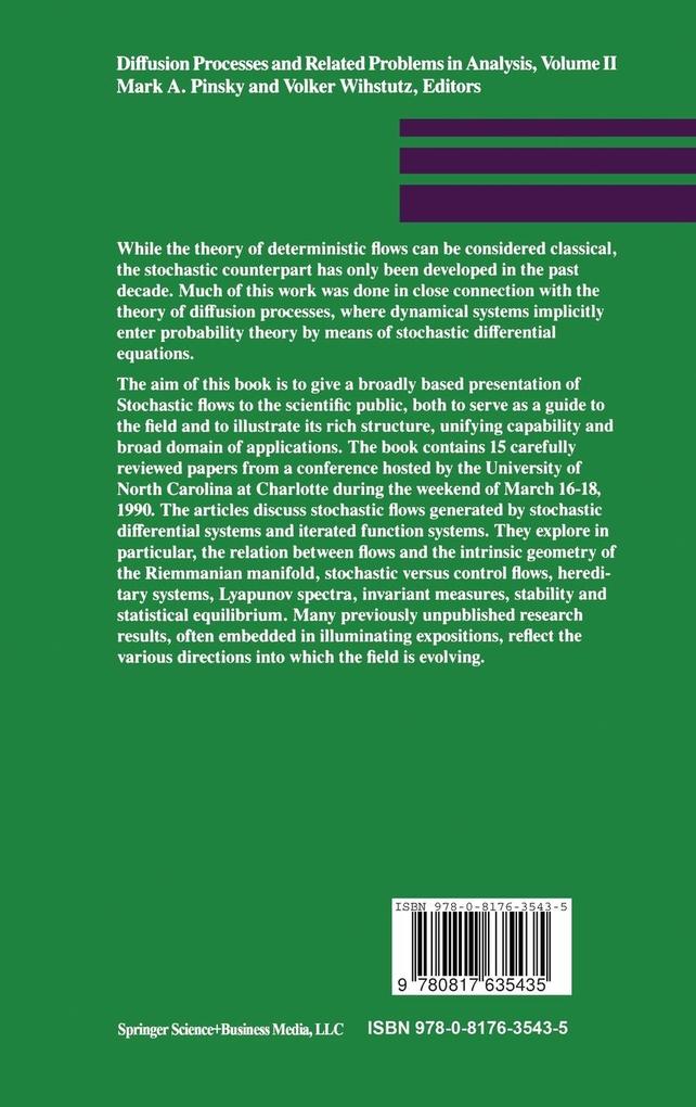 Weitere Ansicht: Diffusion Processes and Related Problems in Analysis | Pinsky, Wihstutz, Mark A Pinsky, Northwestern University (Evanston Ill