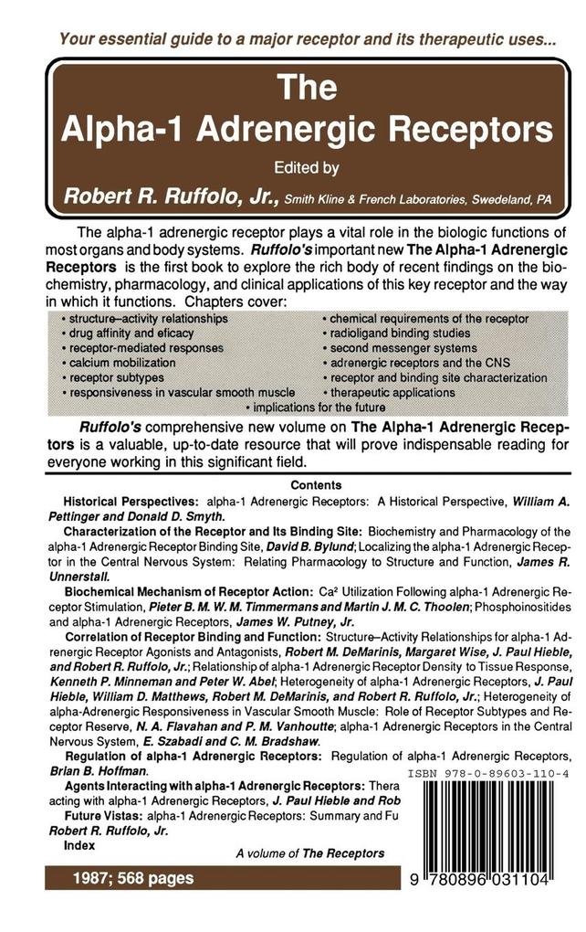 Weitere Ansicht: The Alpha-1 Adrenergic Receptors | Jr. Ruffolo, Ruffolo