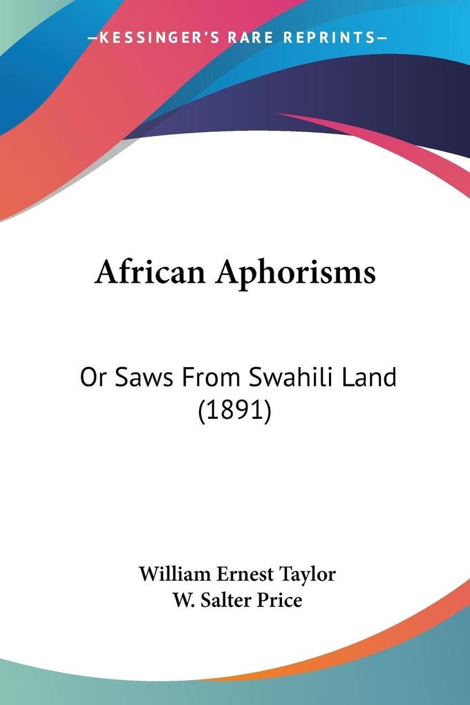 African Aphorisms als Taschenbuch