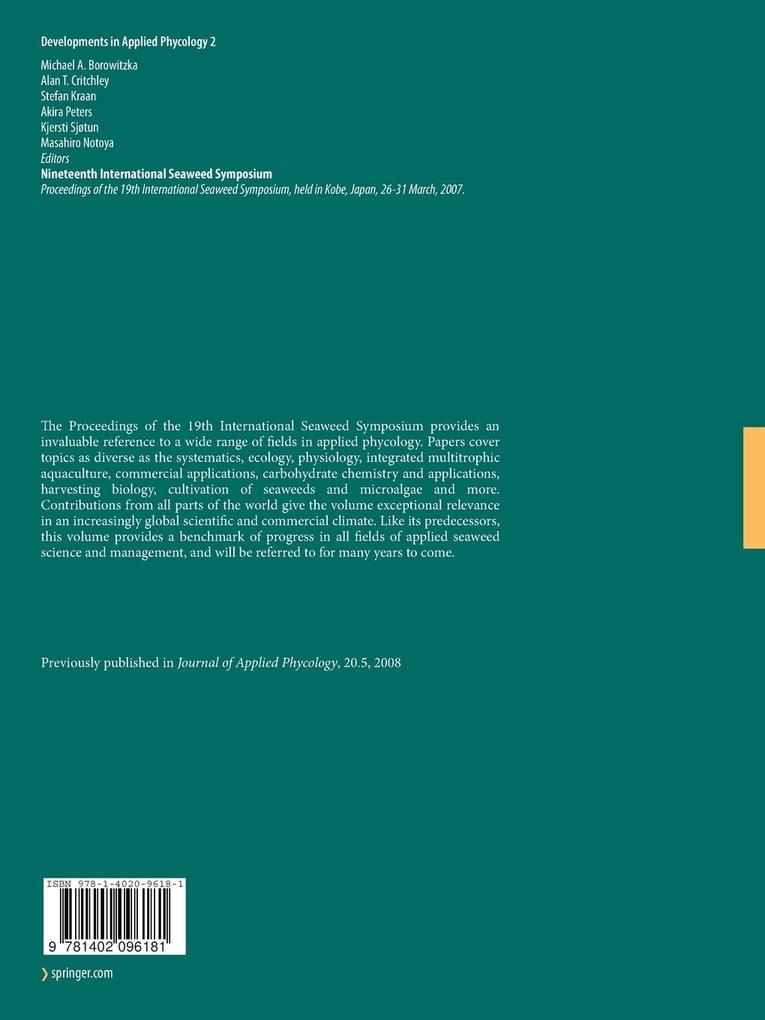 Weitere Ansicht: Nineteenth International Seaweed Symposium