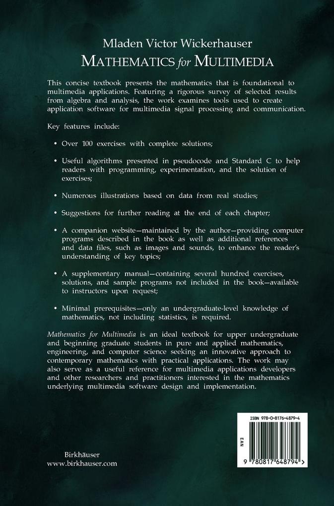 Weitere Ansicht: Mathematics for Multimedia | Mladen Victor Wickerhauser