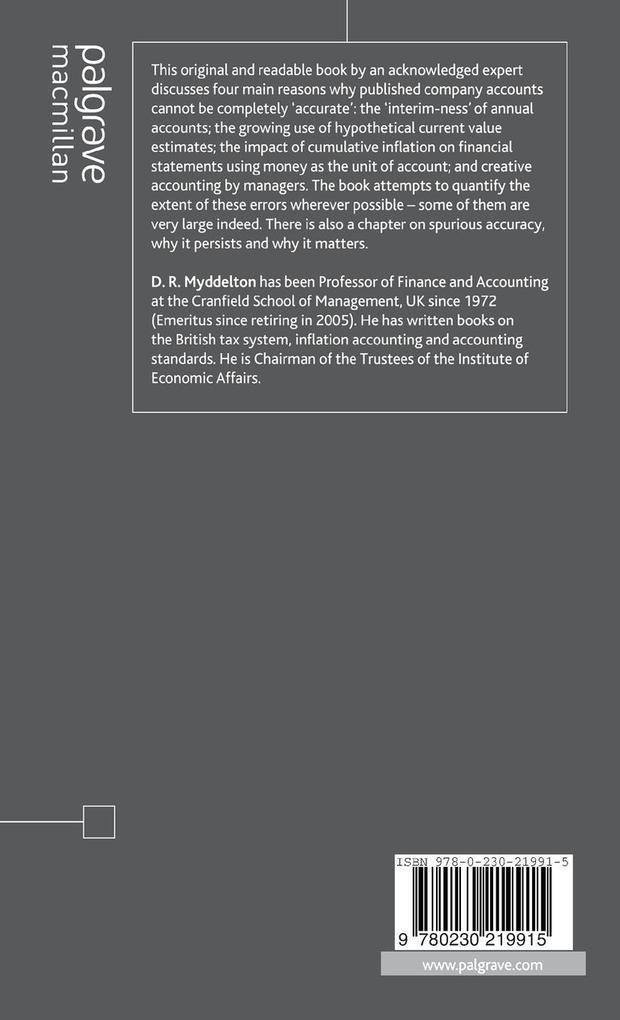 Weitere Ansicht: Margins of Error in Accounting | D. Myddelton