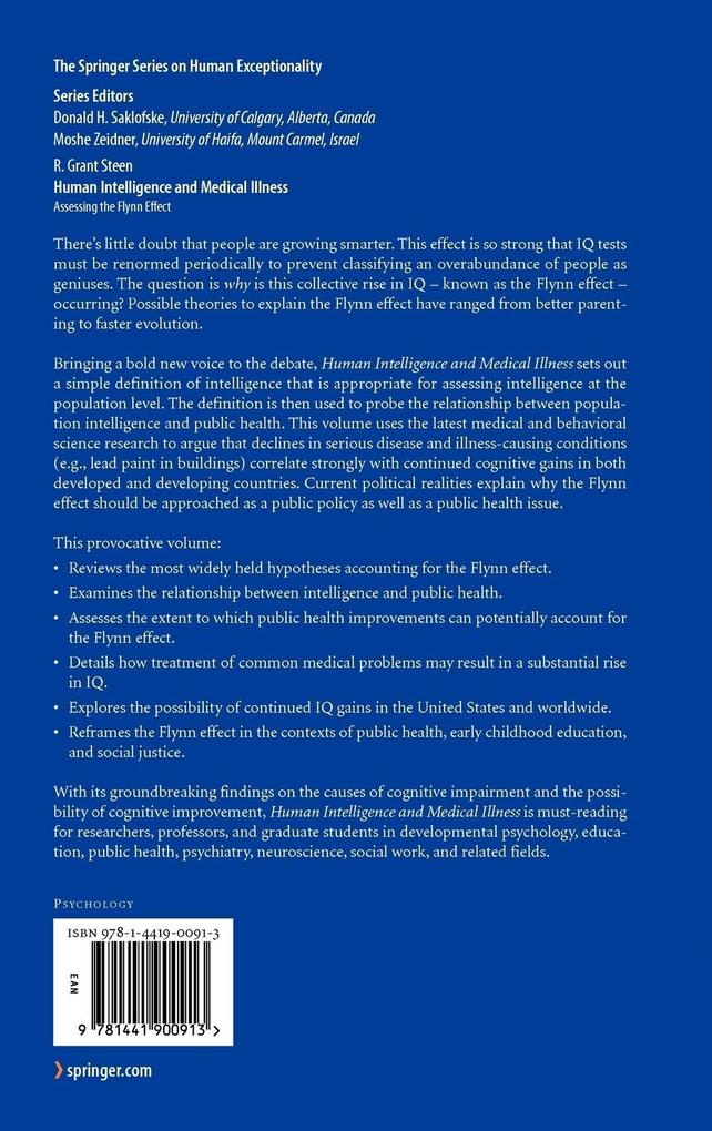 Weitere Ansicht: Human Intelligence and Medical Illness | R Grant Steen