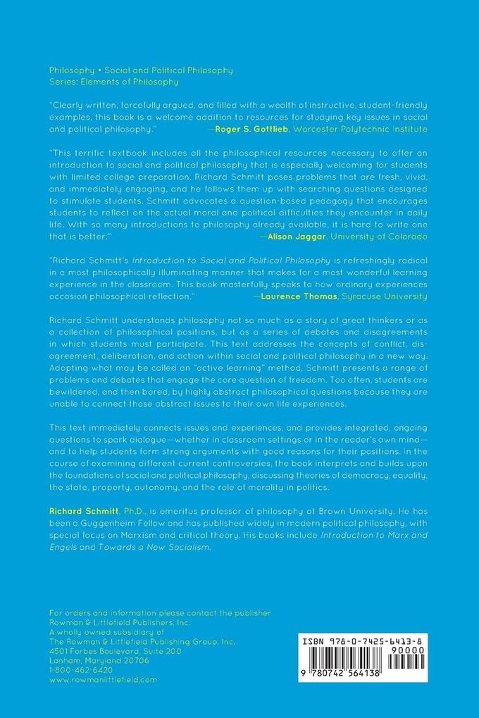 Weitere Ansicht: Introduction to Social and Political Philosophy | Richard Schmitt