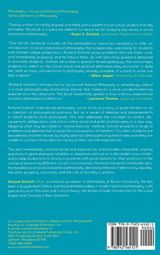 Weitere Ansicht: Introduction to Social and Political Philosophy | Richard Schmitt