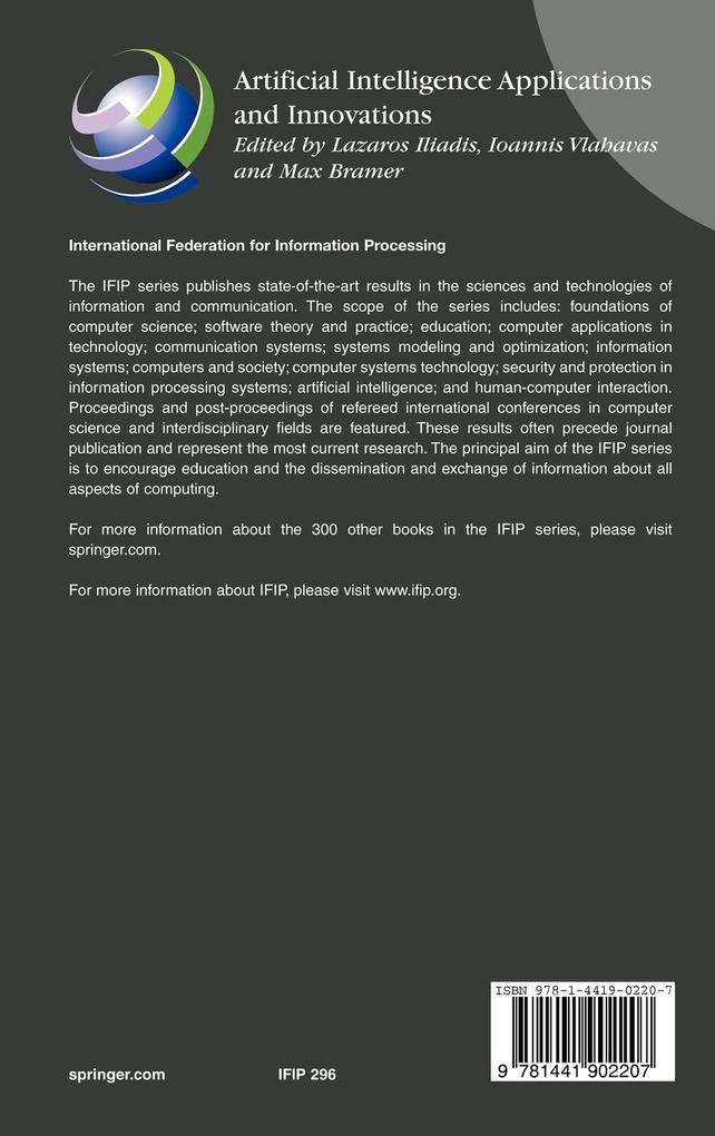 Weitere Ansicht: Artificial Intelligence Applications and Innovations III