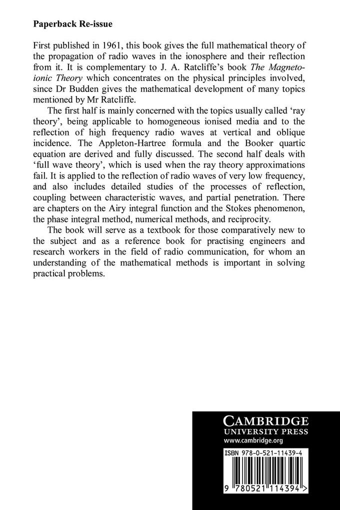 Weitere Ansicht: Radio Waves in the Ionosphere | K. G. Budden
