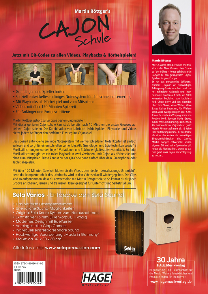 Weitere Ansicht: Martin Röttger's Cajon Schule, exklusive QR-Codes | Martin Röttger