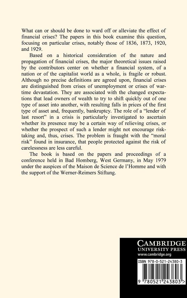 Weitere Ansicht: Financial Crises | Kindleberger