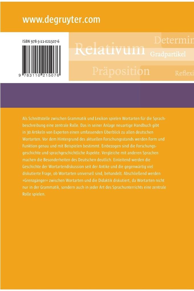 Weitere Ansicht: Handbuch der deutschen Wortarten