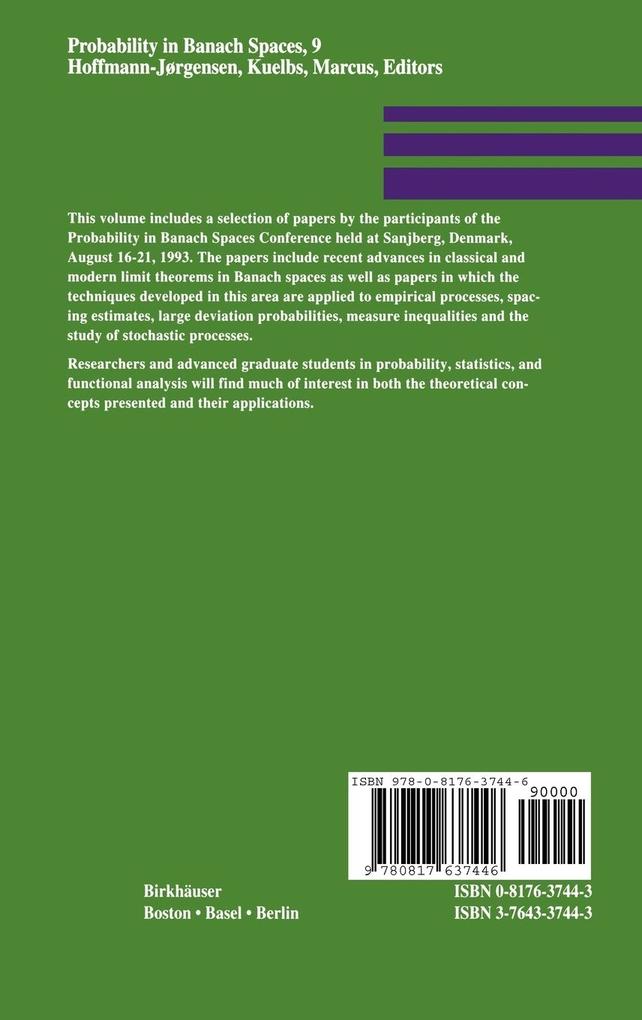Weitere Ansicht: Probability in Banach Spaces, 9