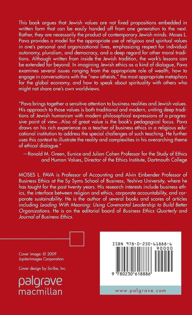 Weitere Ansicht: Jewish Ethics as Dialogue | M. Pava, Moses L. Pava
