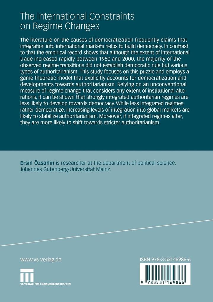 Weitere Ansicht: The International Constraints on Regime Changes | Ersin Oezsahin