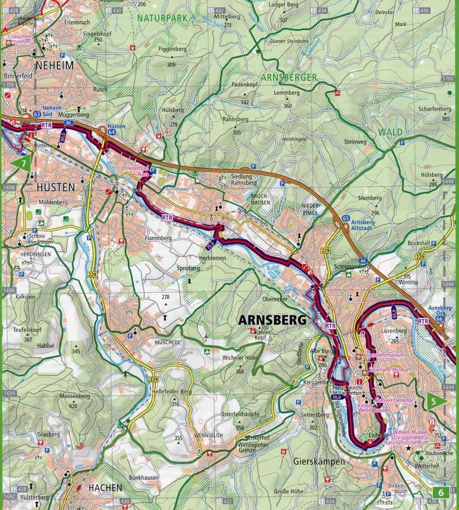 Weitere Ansicht: Ruhrtal-Radweg 1 : 50 000