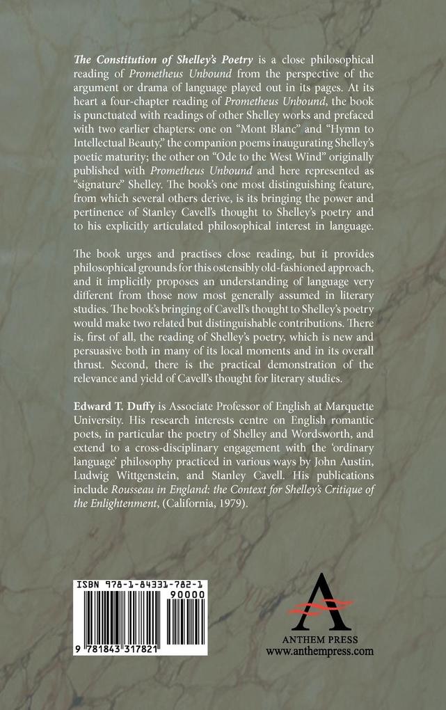 Weitere Ansicht: The Constitution of Shelley's Poetry | Edward T. Duffy
