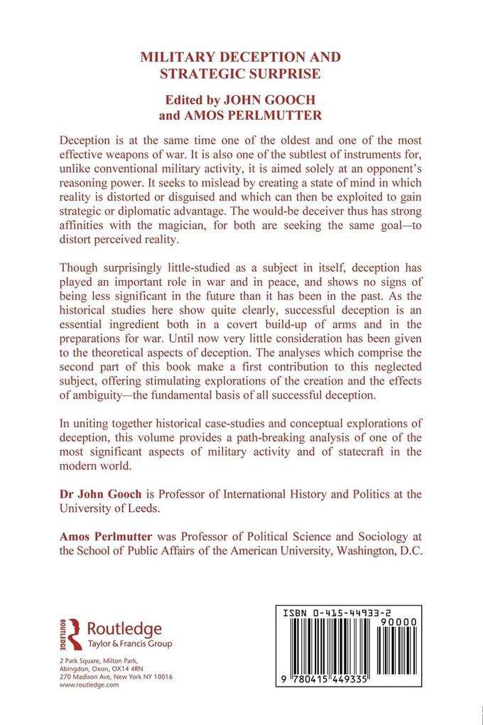 Weitere Ansicht: Military Deception and Strategic Surprise!