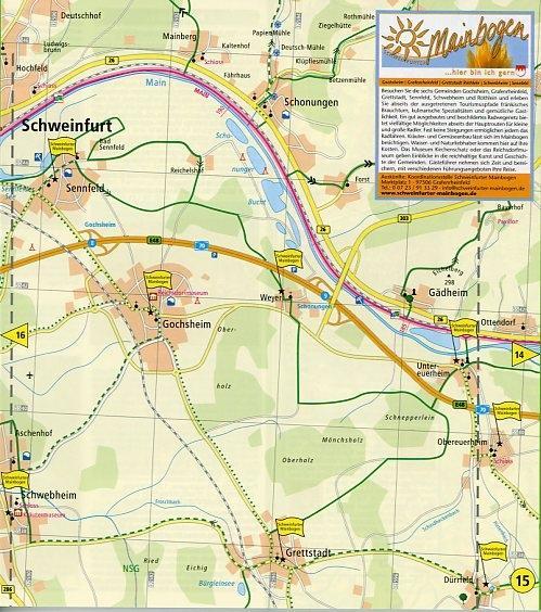 Weitere Ansicht: Main-Radweg 1, Bischofsgrün/Creußen - Würzburg. Radwanderkarte 1 : 50 000