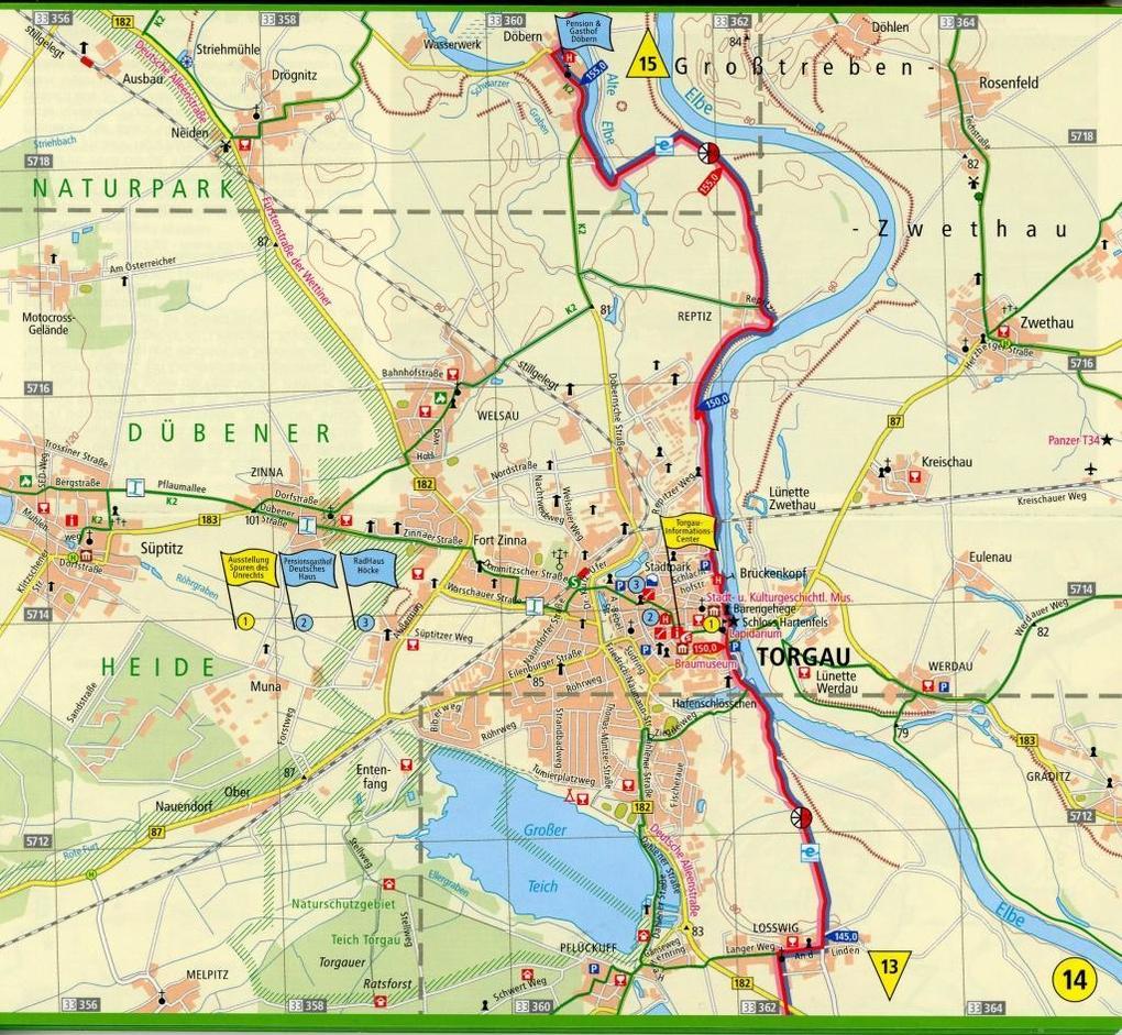 Weitere Ansicht: Elberadweg 1, Bad Schandau - Dessau 1 : 50 000