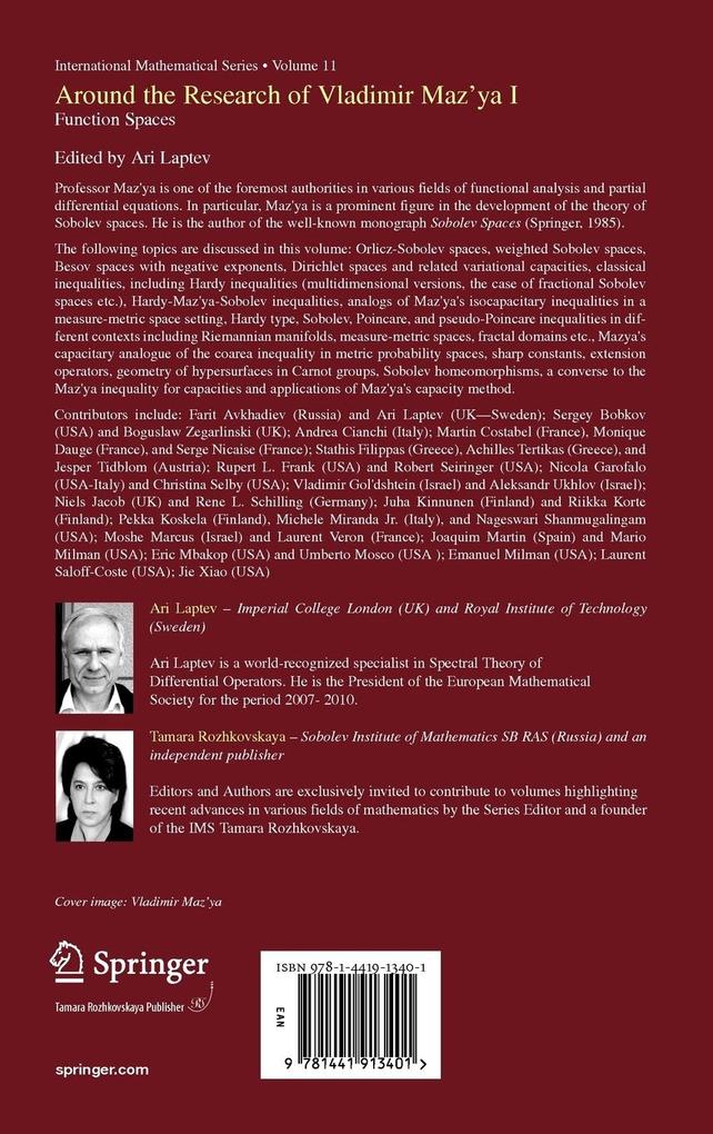 Weitere Ansicht: Around the Research of Vladimir Maz'ya I