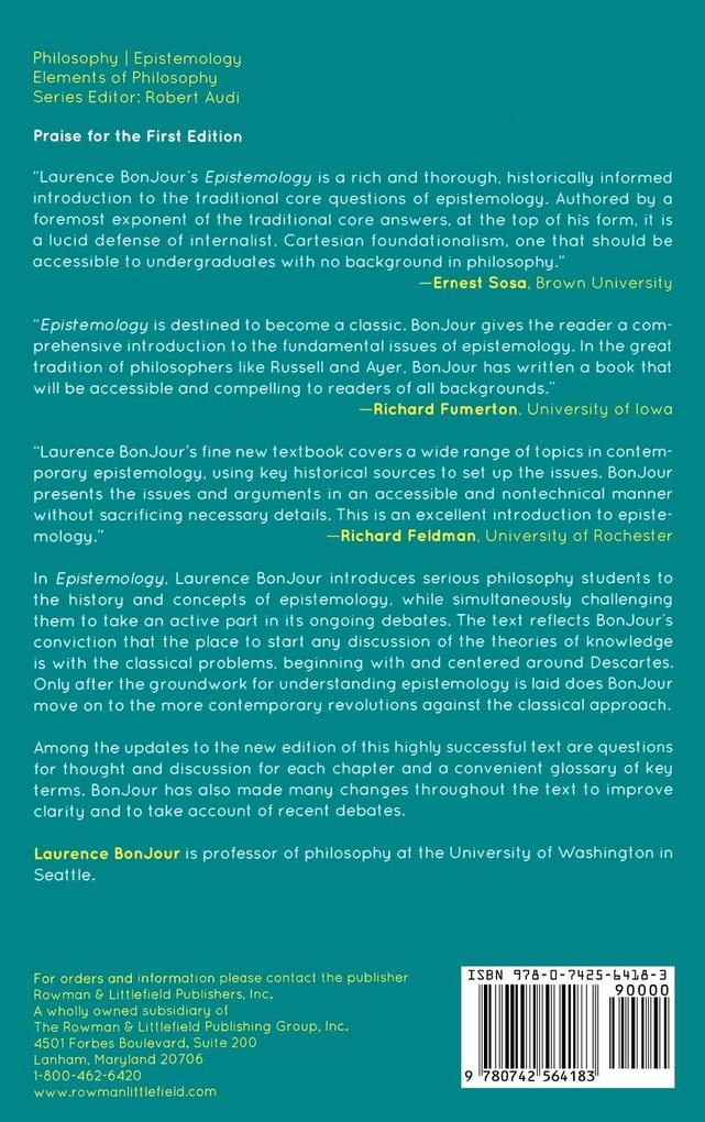 Weitere Ansicht: Epistemology | Laurence Bonjour
