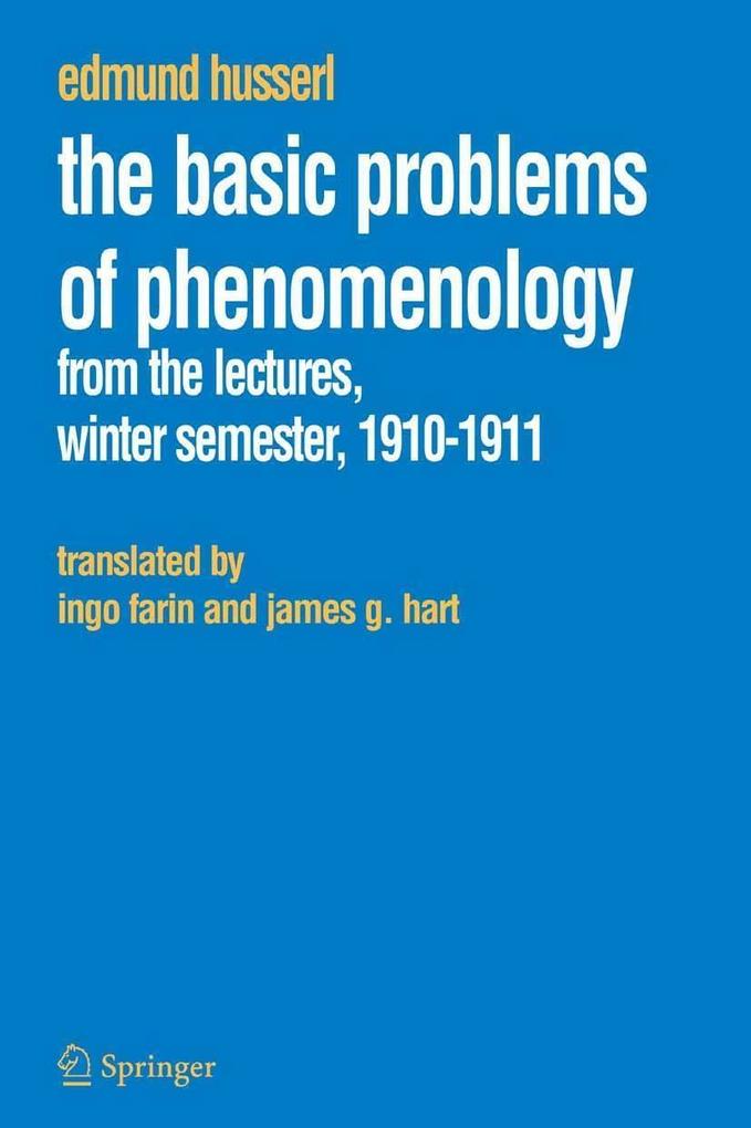 Produktbild: The Basic Problems of Phenomenology | Edmund Husserl