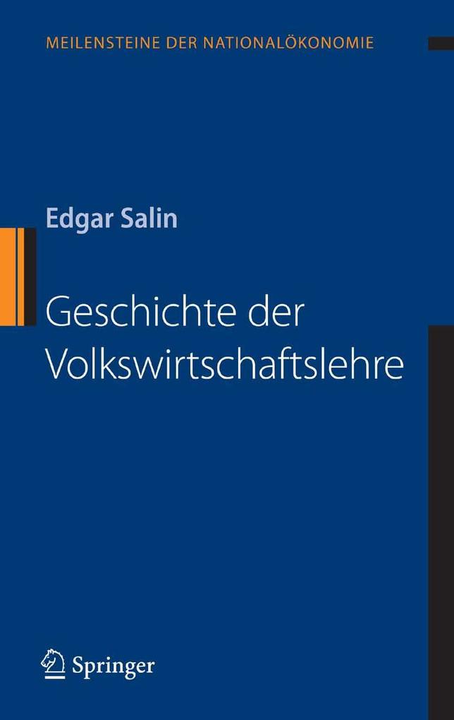 Produktbild: Geschichte der Volkswirtschaftslehre | Edgar Salin